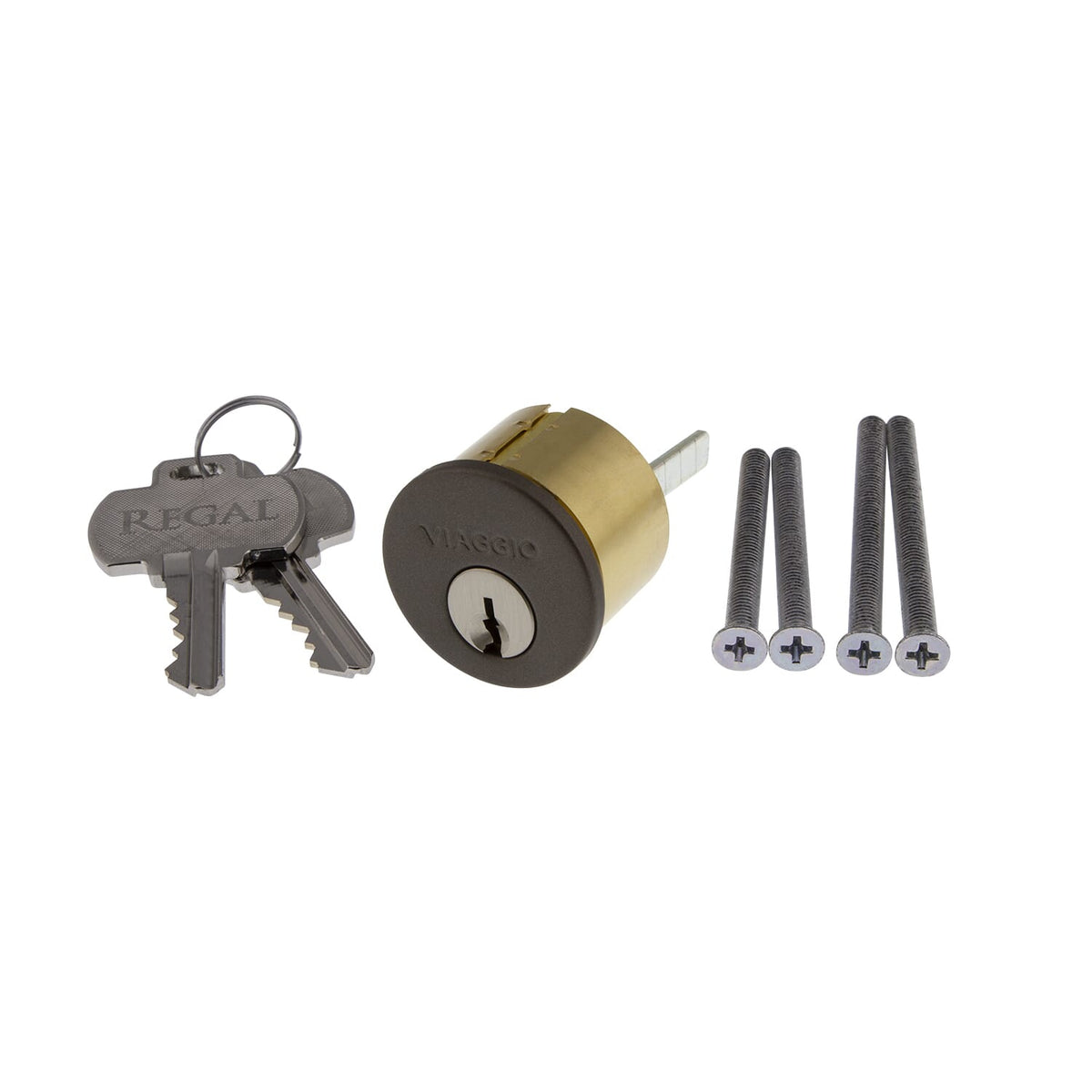 Deadbolt Cylinder and Cover with Key Code in Titanium Gray