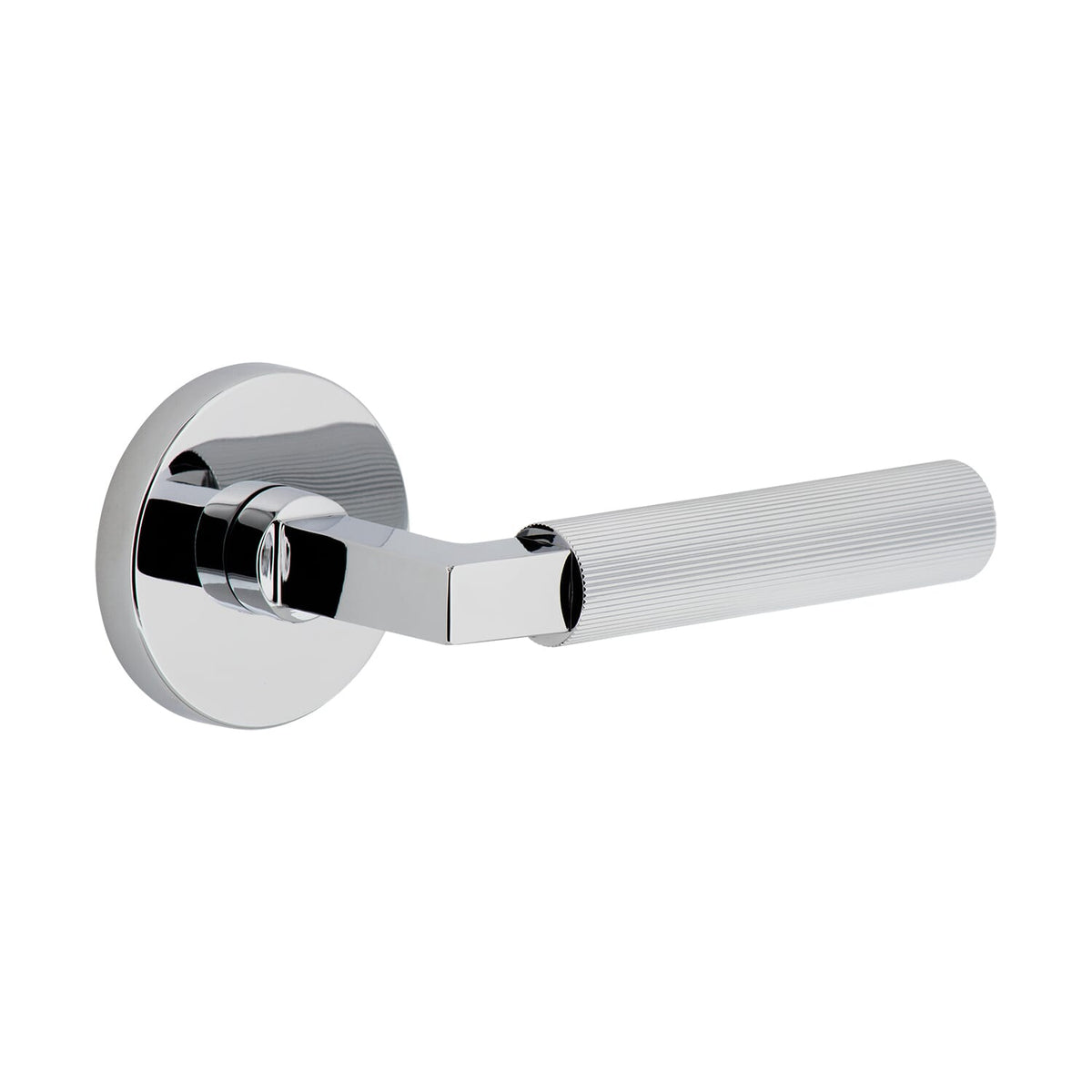 Circolo Rosette with Contempo Fluted Lever in Bright Chrome