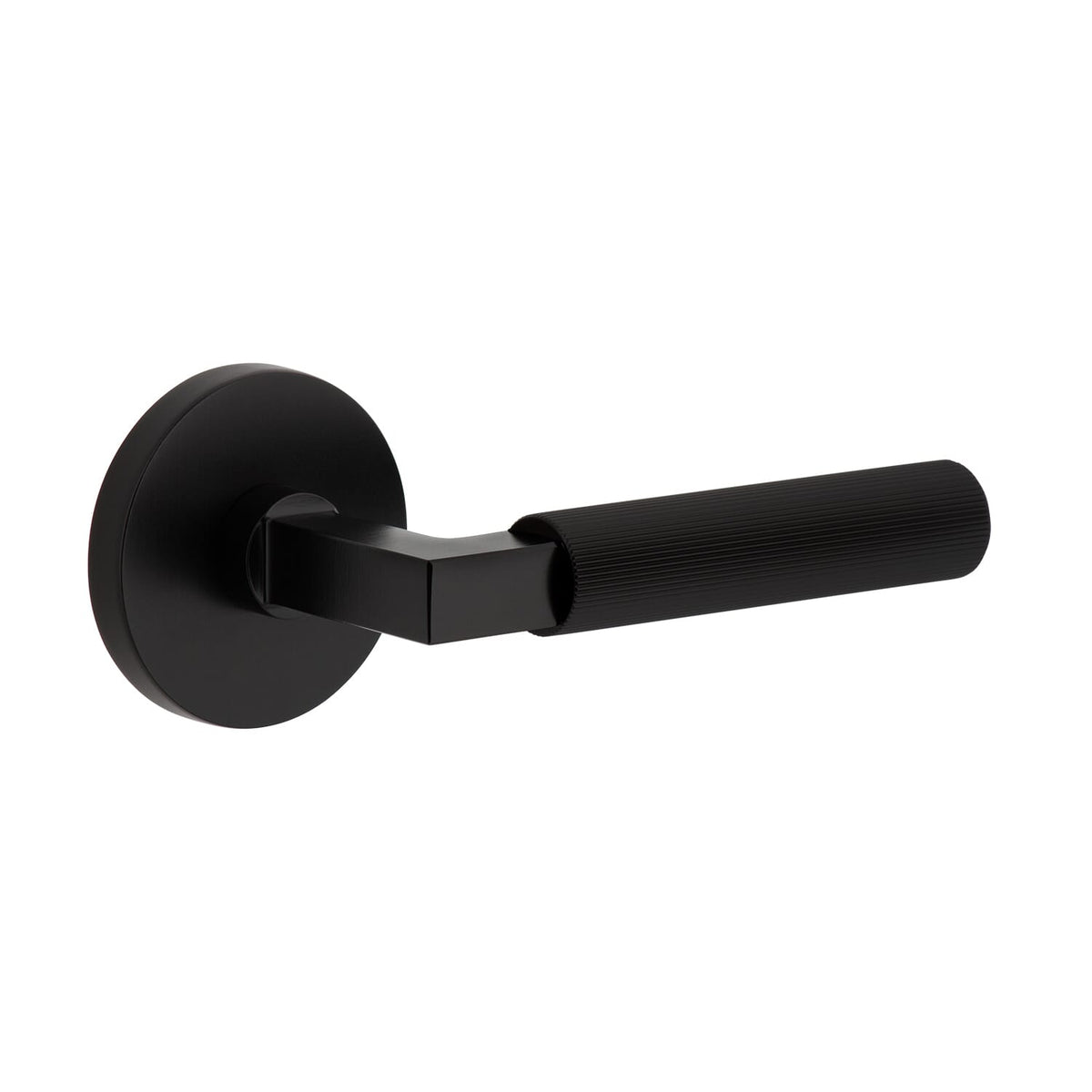 Circolo Rosette with Contempo Fluted Lever in Satin Black