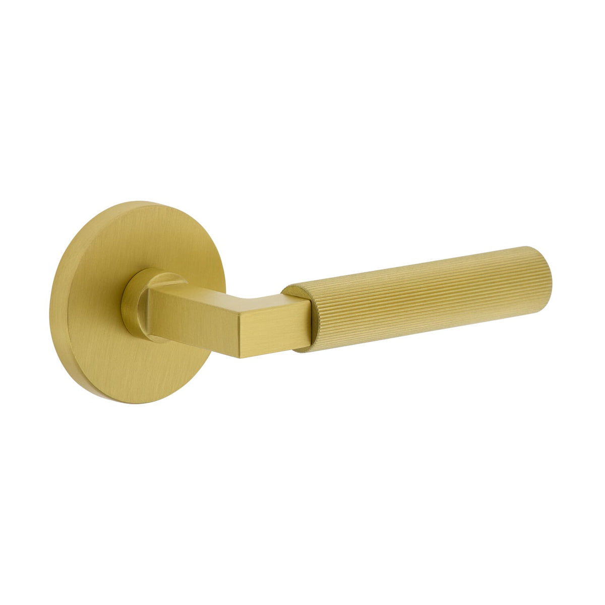 Circolo Rosette with Contempo Fluted Lever in Satin Brass