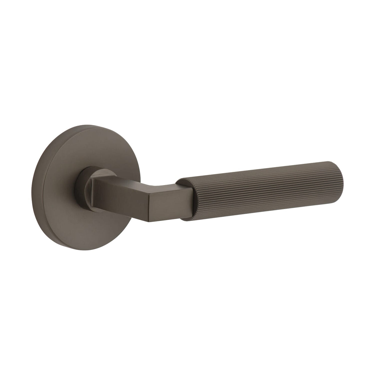 Circolo Rosette with Contempo Fluted Lever in Titanium Gray