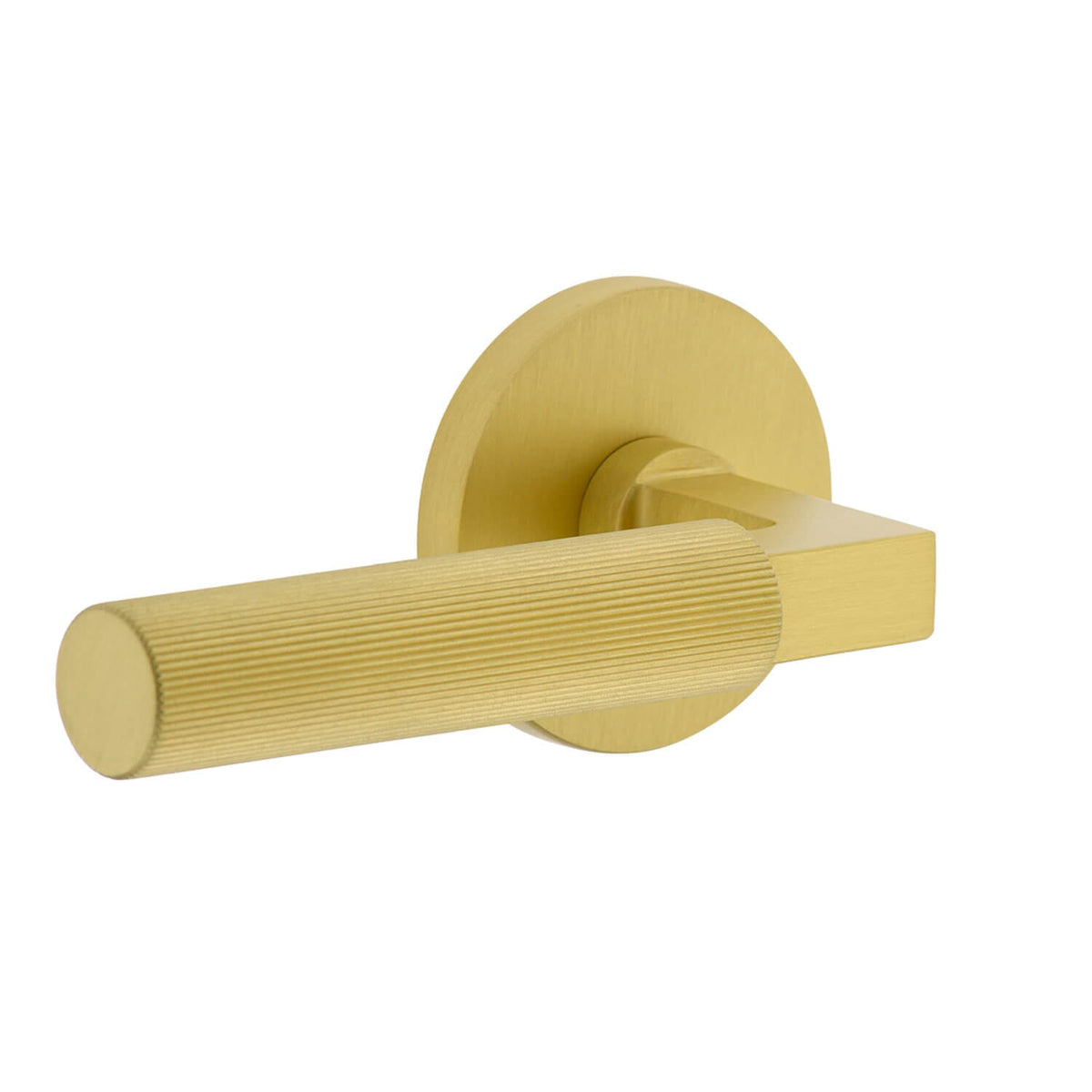 Circolo Rosette with Contempo Fluted Lever in Satin Brass