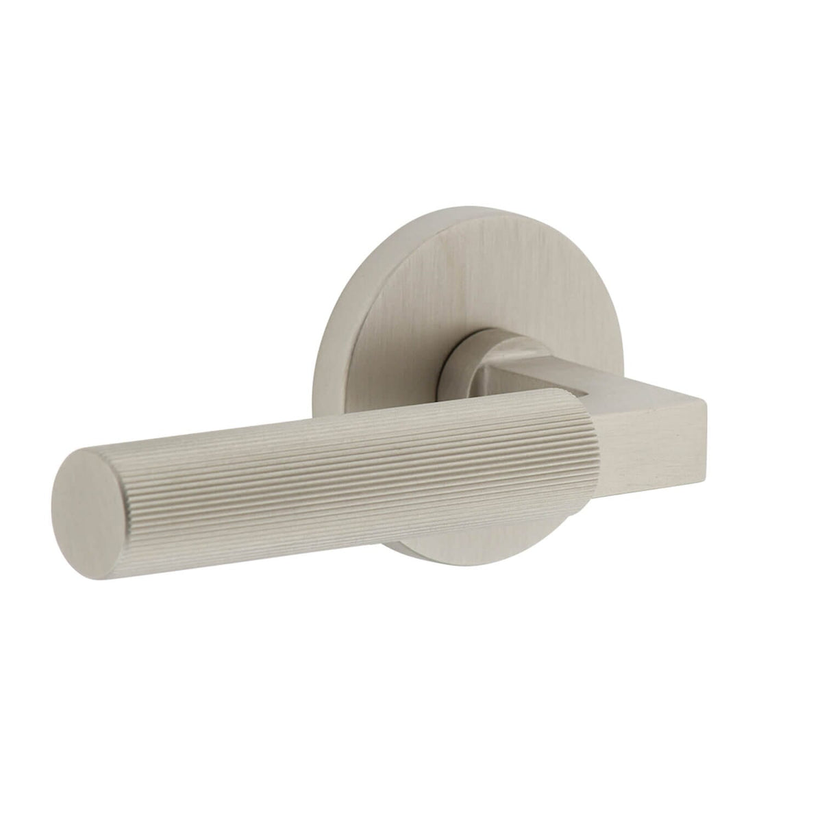 Circolo Rosette with Contempo Fluted Lever in Satin Nickel