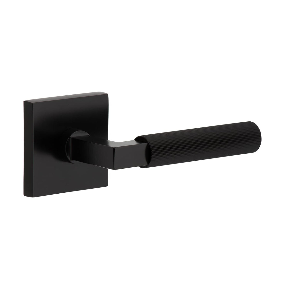 Quadrato Rosette with Contempo Fluted Lever in Satin Black