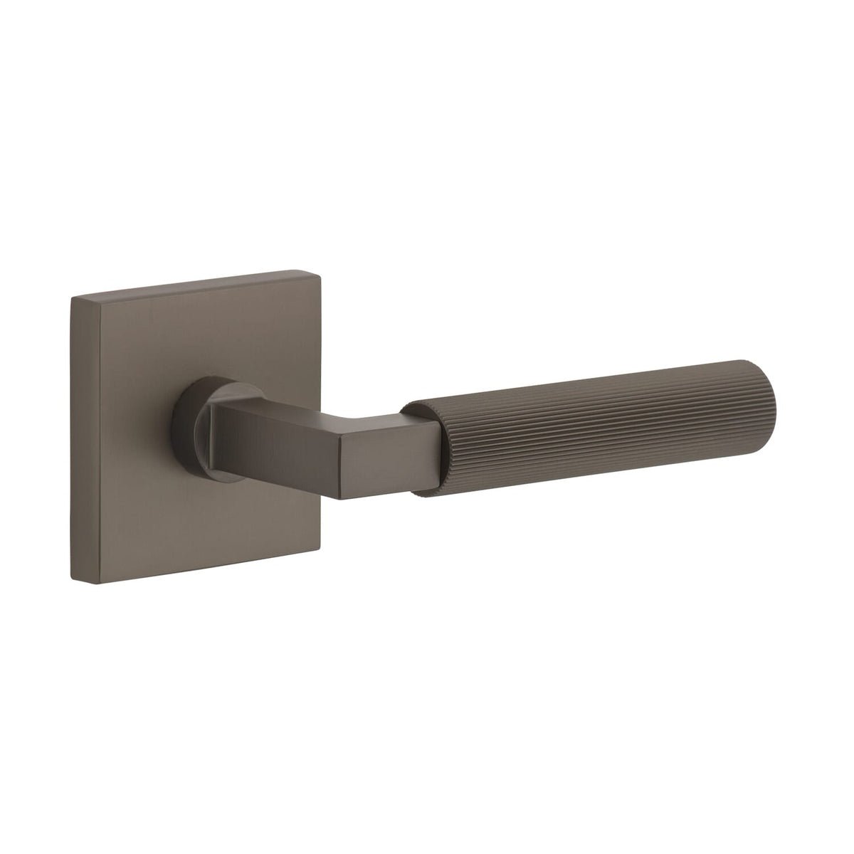 Quadrato Rosette with Contempo Fluted Lever in Titanium Gray