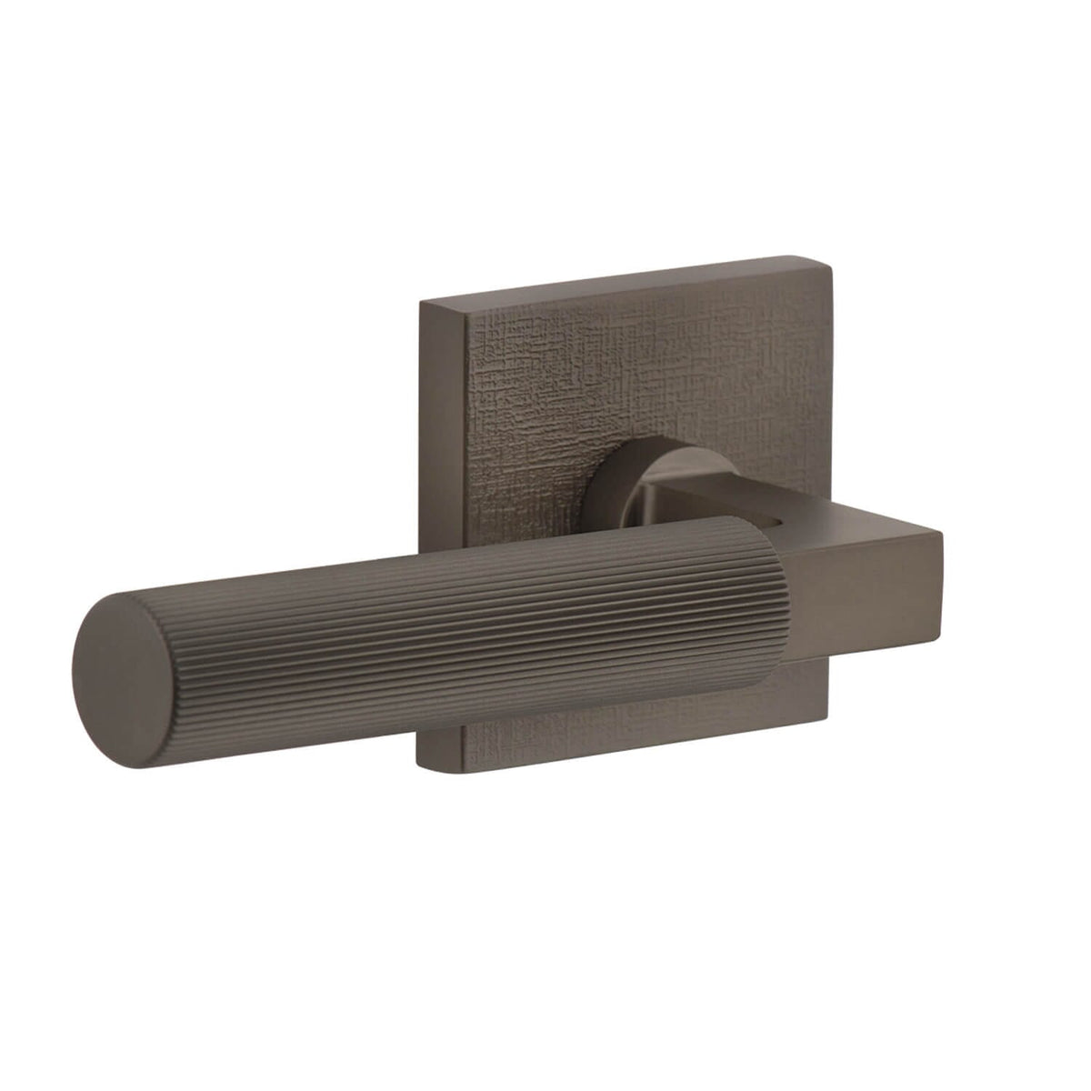 Quadrato Linen Rosette with Contempo Fluted Lever in Titanium Gray