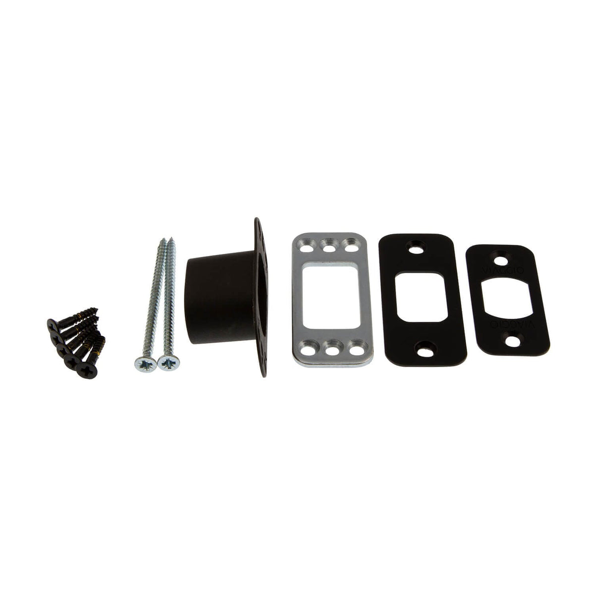 Round Deadbolt Latch Kit in Satin Black