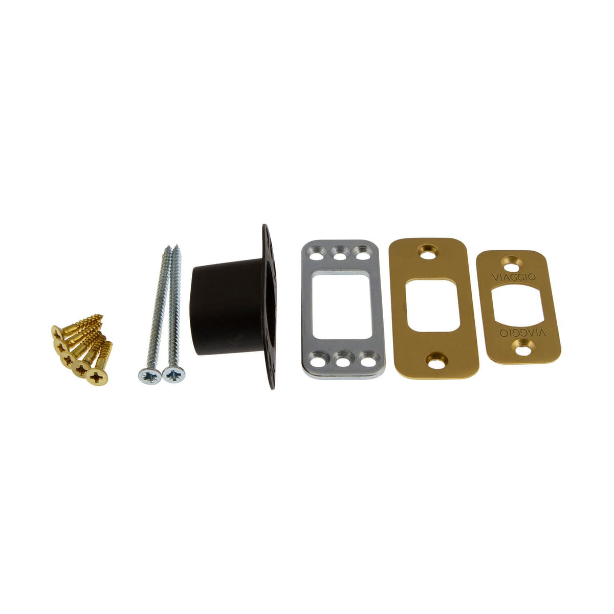 Round Deadbolt Latch Kit in Satin Brass