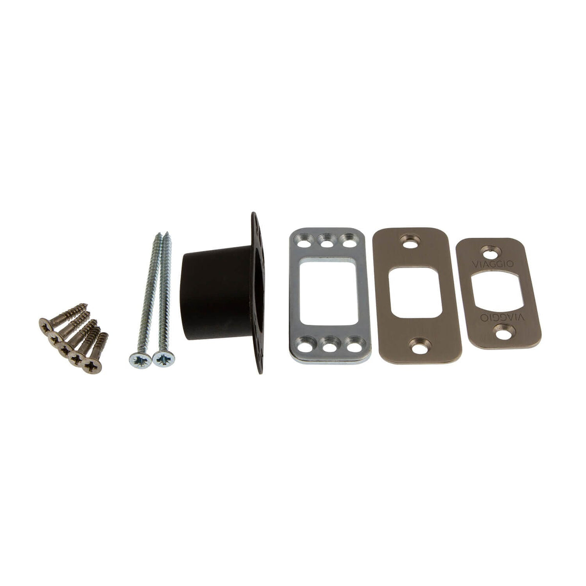 Round Deadbolt Latch Kit in Satin Nickel