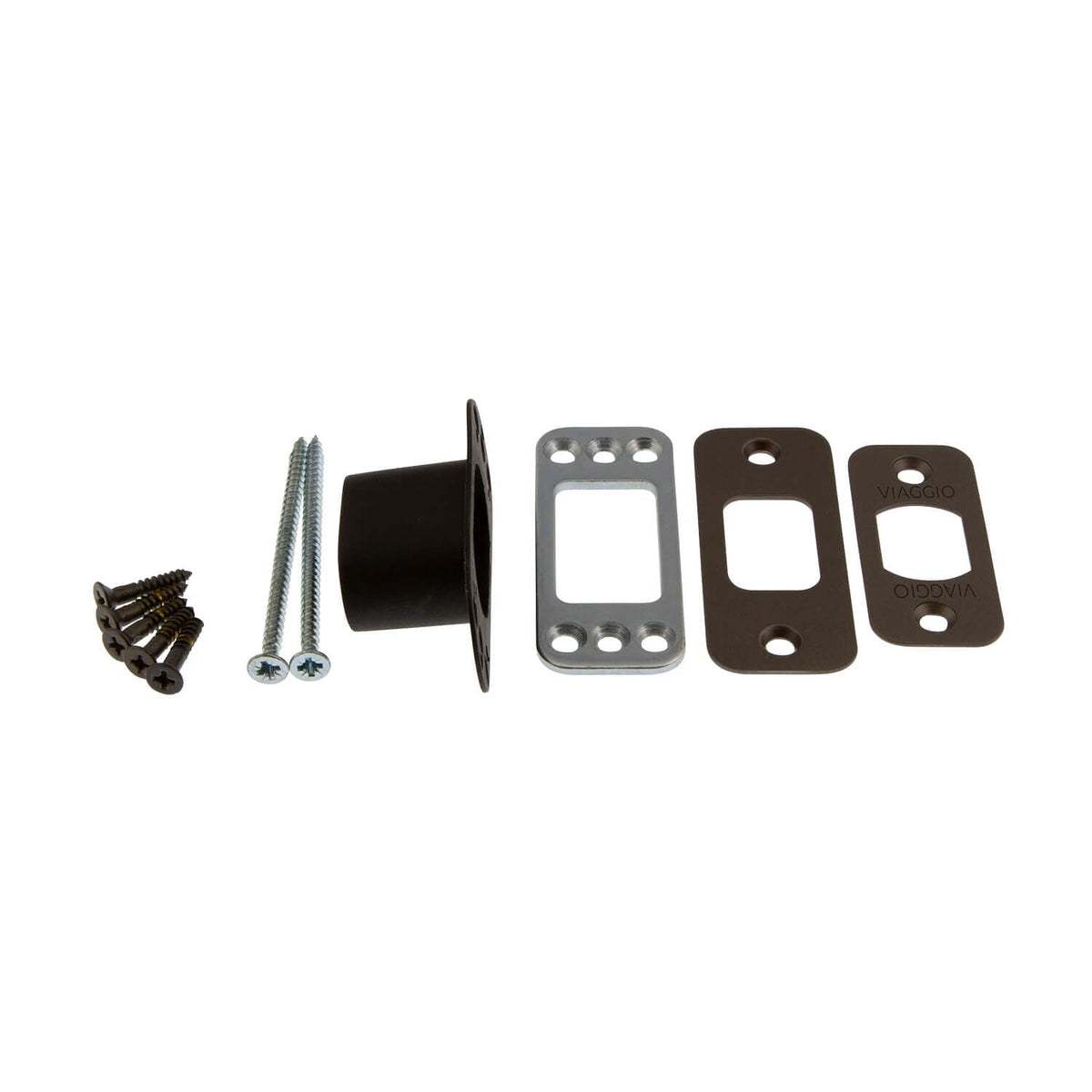 Round Deadbolt Latch Kit in Titanium Gray