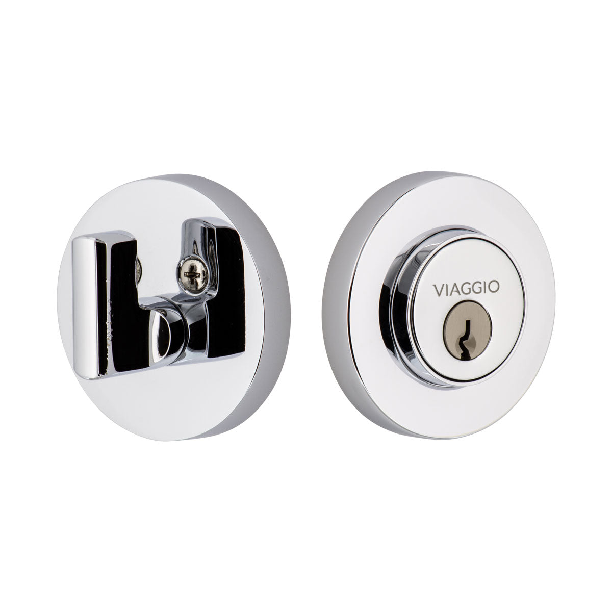 Circolo Single Cylinder Deadbolt in Bright Chrome