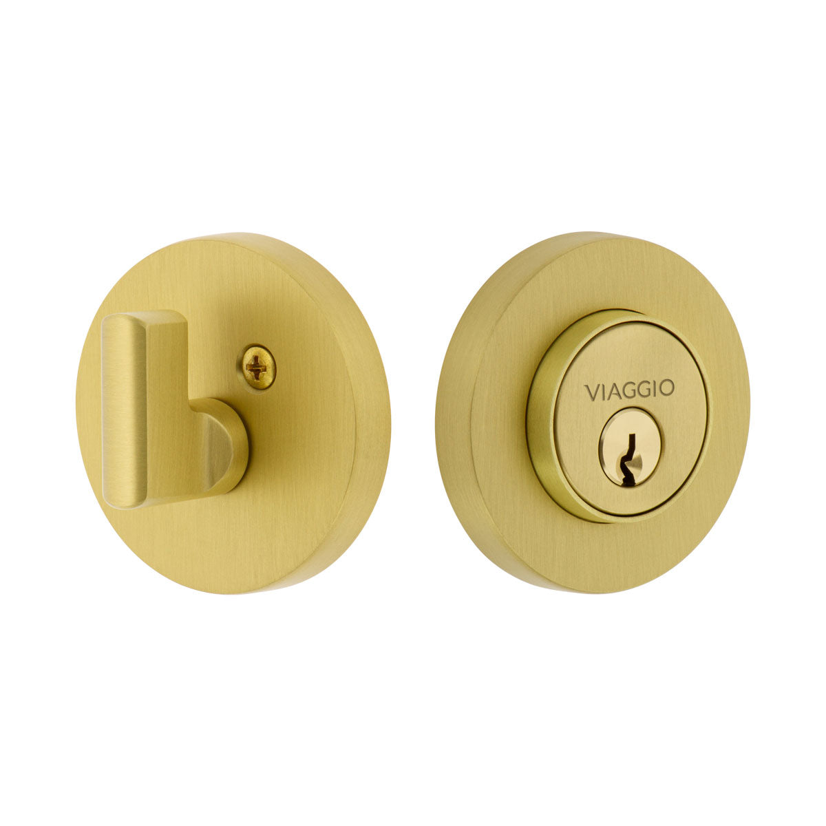 Circolo Single Cylinder Deadbolt in Satin Brass