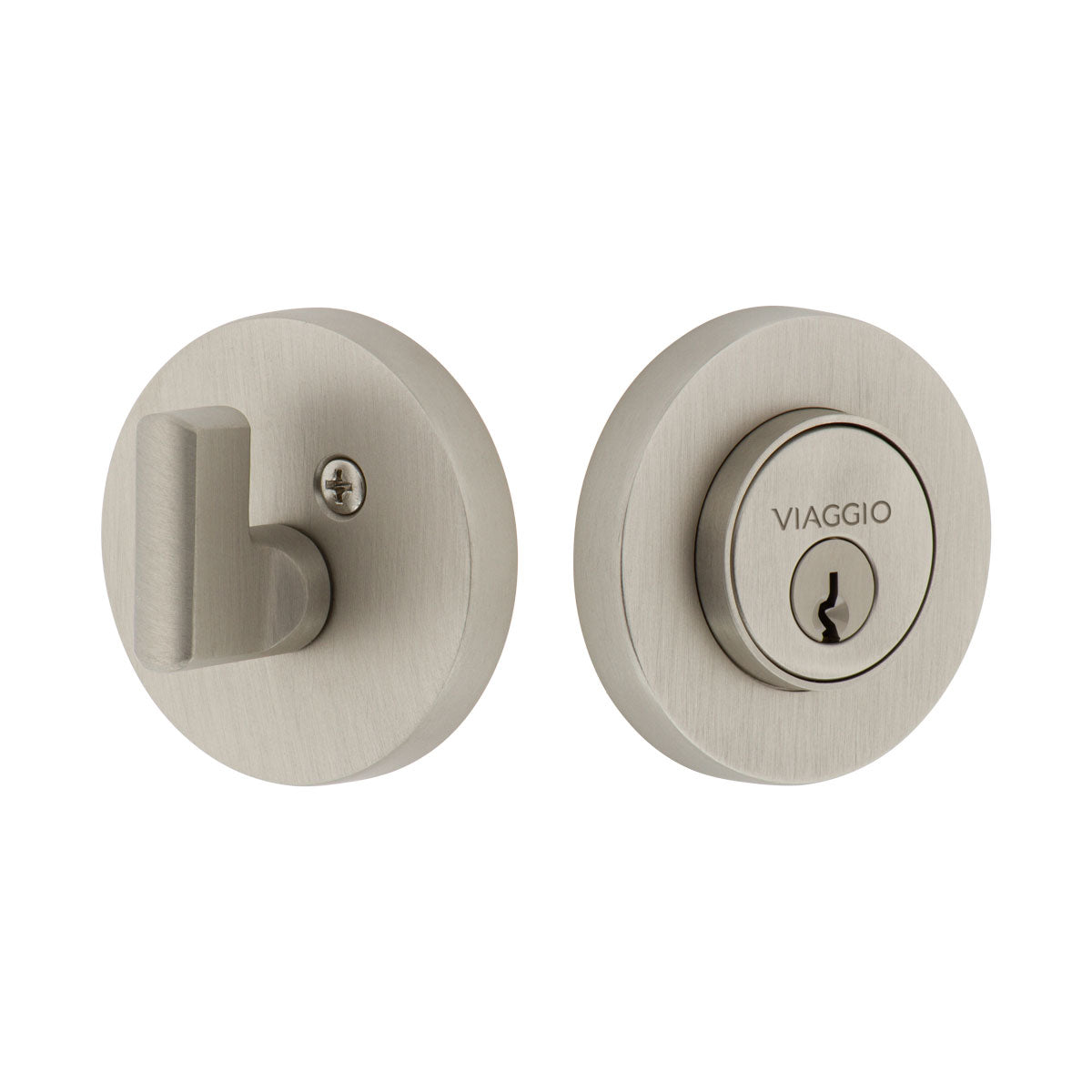 Circolo Single Cylinder Deadbolt in Satin Nickel