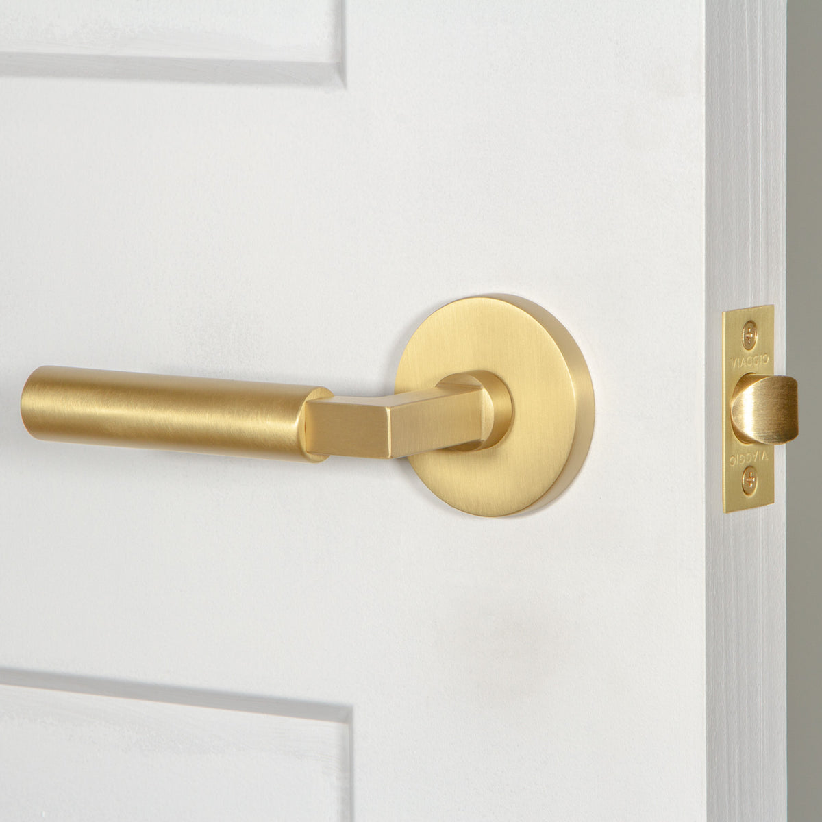 Circolo Rosette with Contempo Lever in Satin Brass