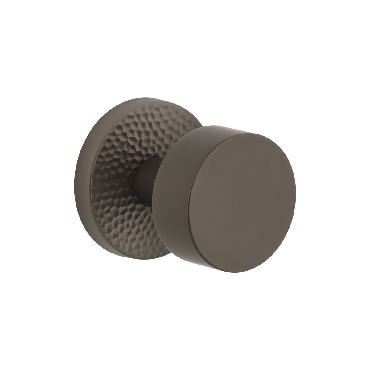 Circolo Hammered Rosette with Circolo Knob in Titanium Gray