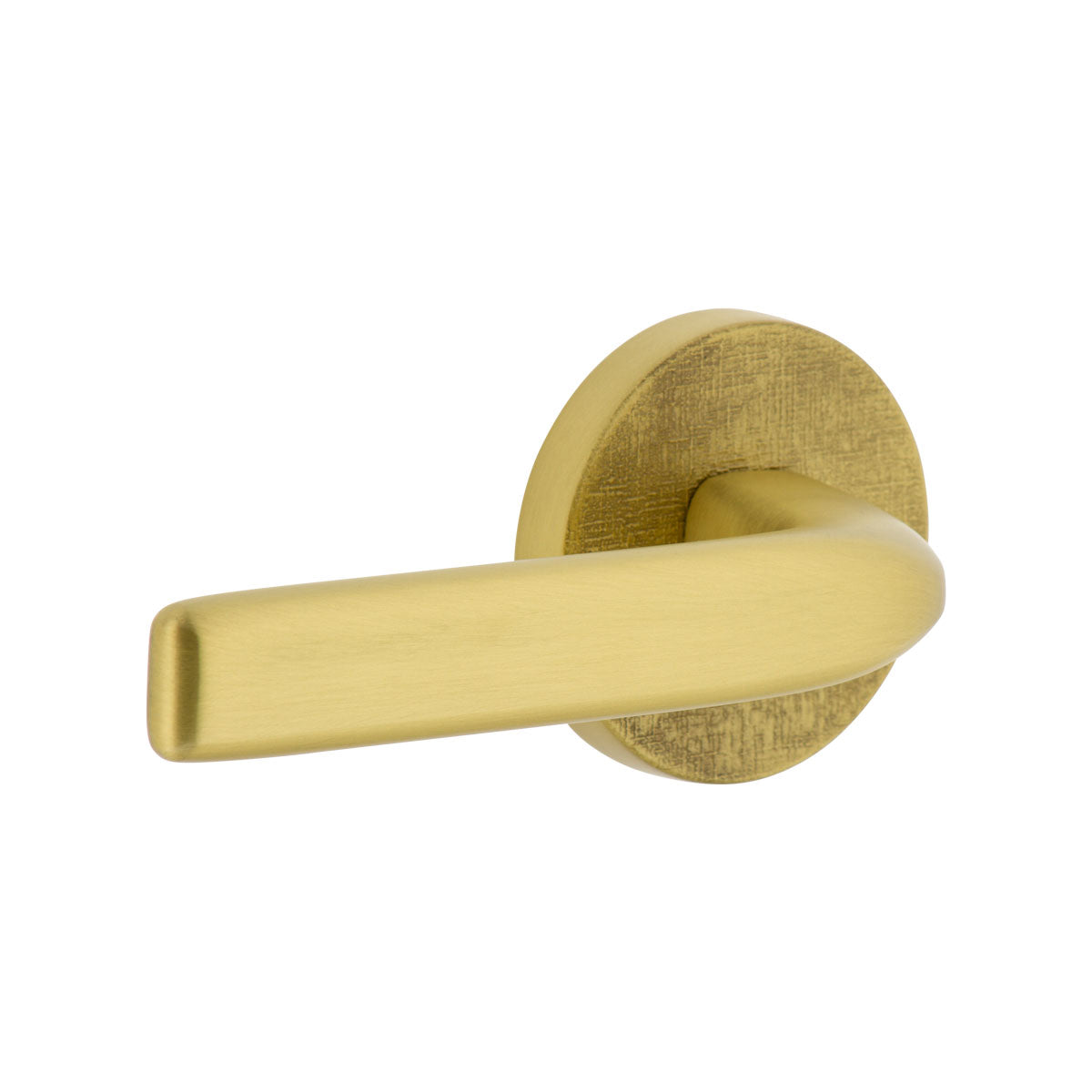 Circolo Linen Rosette with Bella Lever in Satin Brass