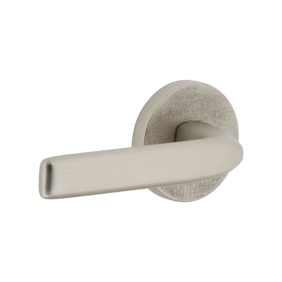 Circolo Linen Rosette with Bella Lever in Satin Nickel