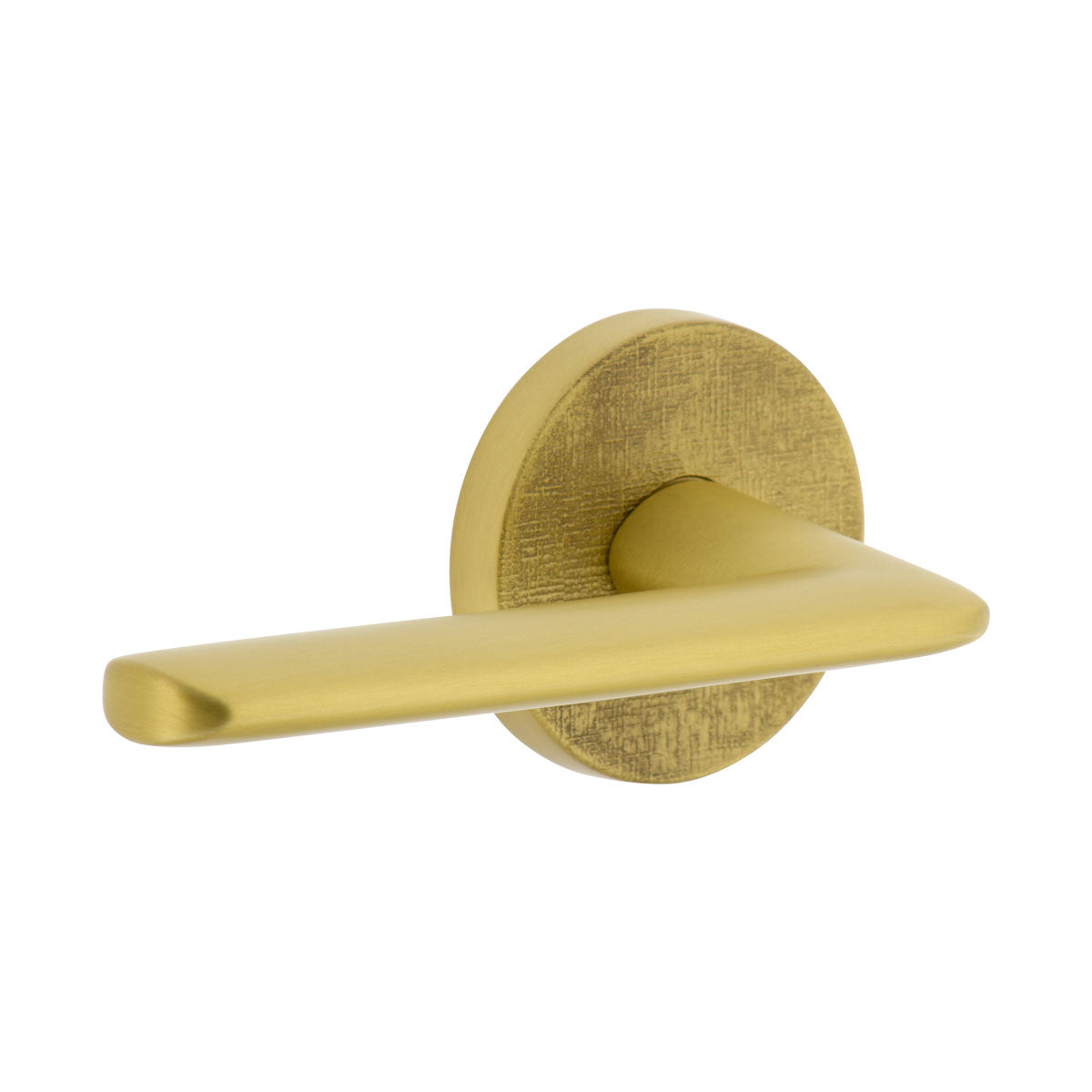 Circolo Linen Rosette with Brezza Lever in Satin Brass