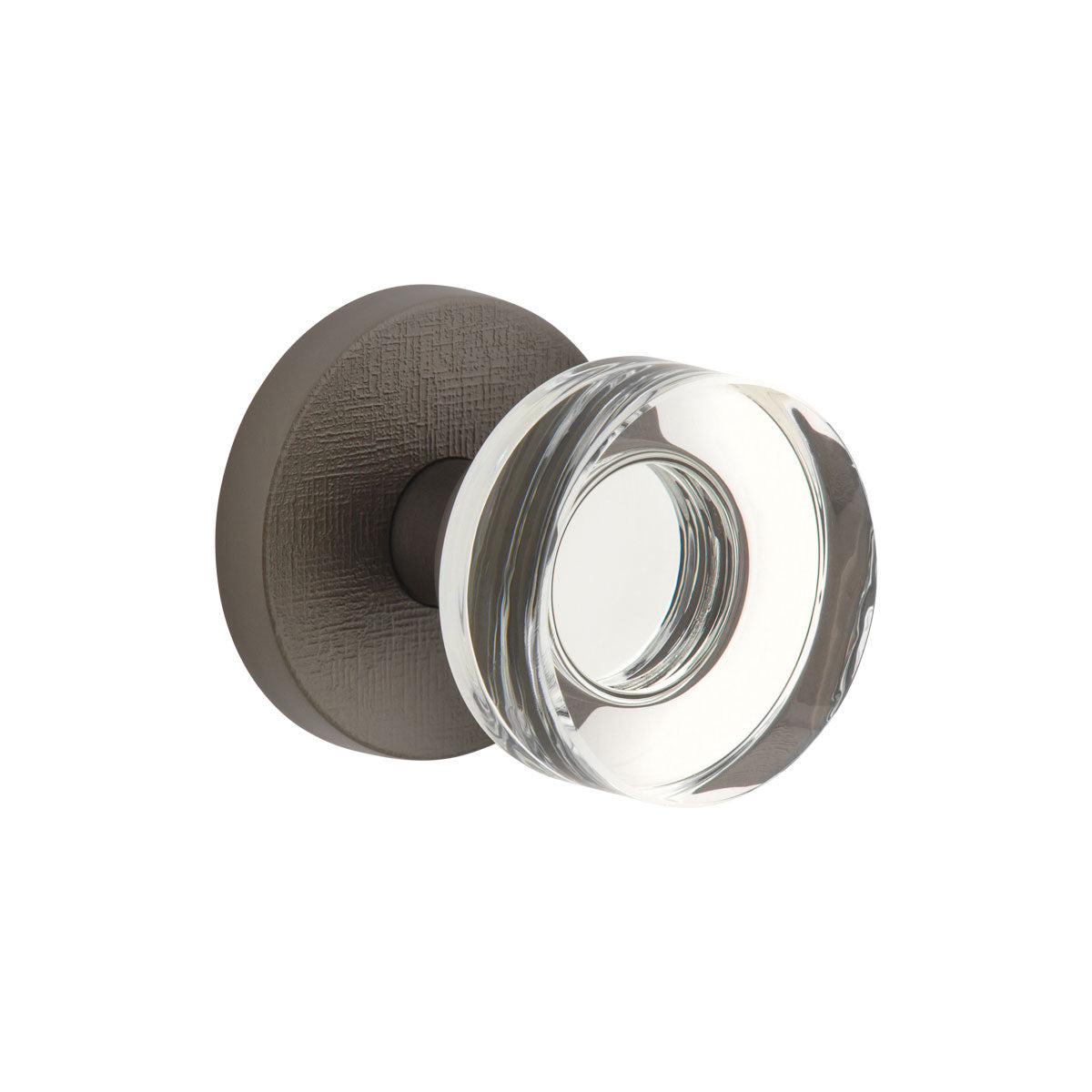 Circolo Linen Rosette with Circolo Crystal Knob in Titanium Gray