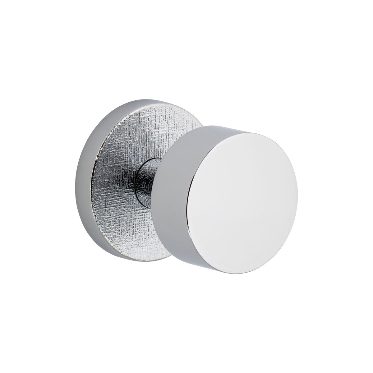 Circolo Linen Rosette with Circolo Knob in Bright Chrome