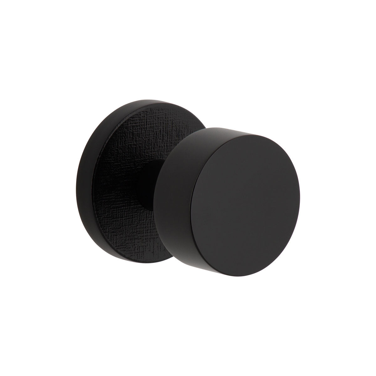 Circolo Linen Rosette with Circolo Knob in Satin Black