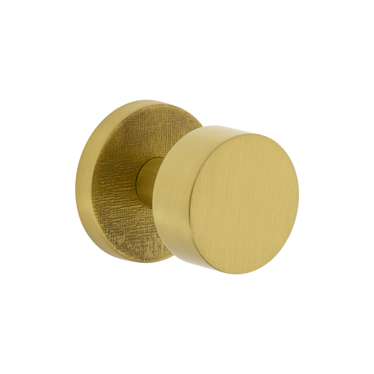 Circolo Linen Rosette with Circolo Knob in Satin Brass