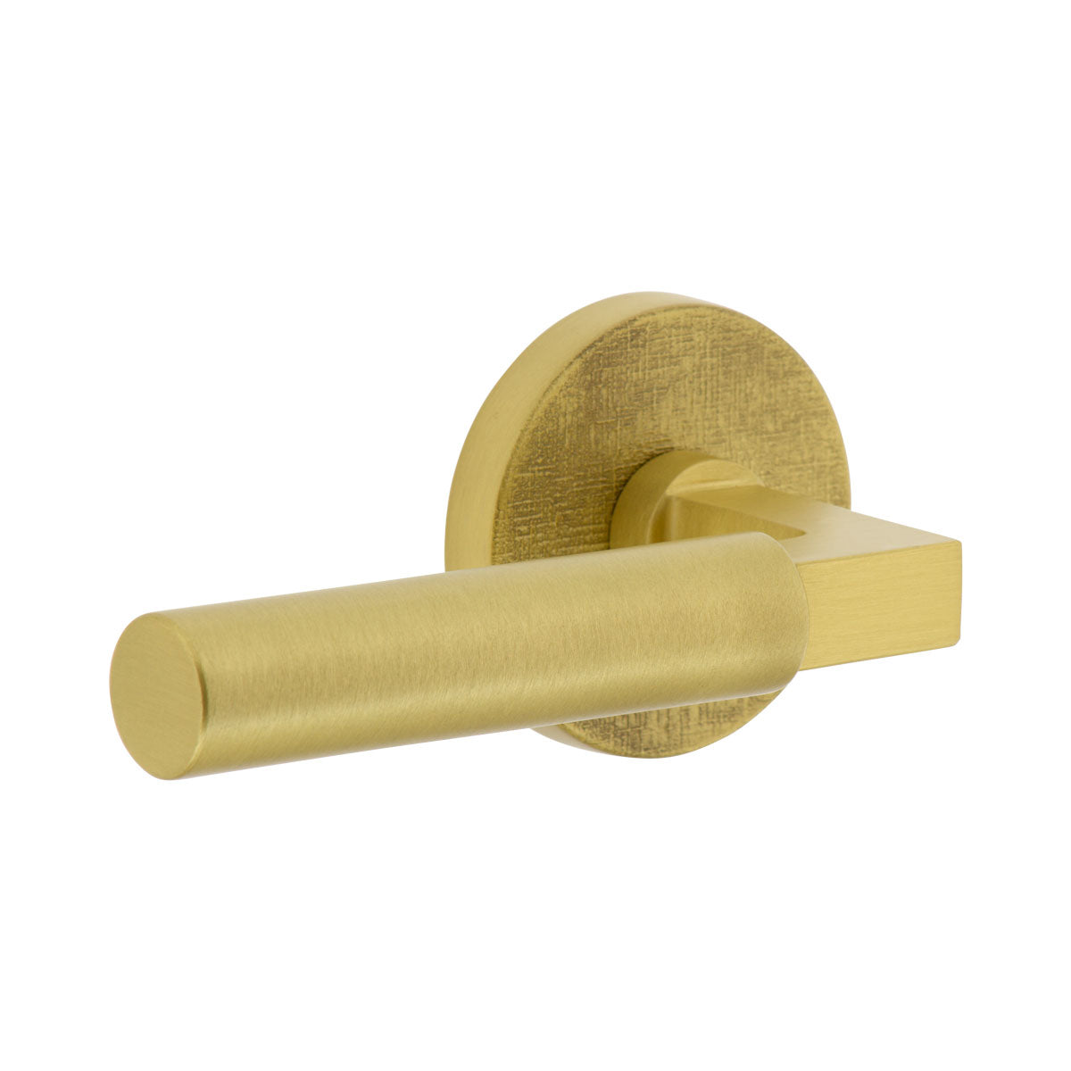 Circolo Linen Rosette with Contempo Lever in Satin Brass