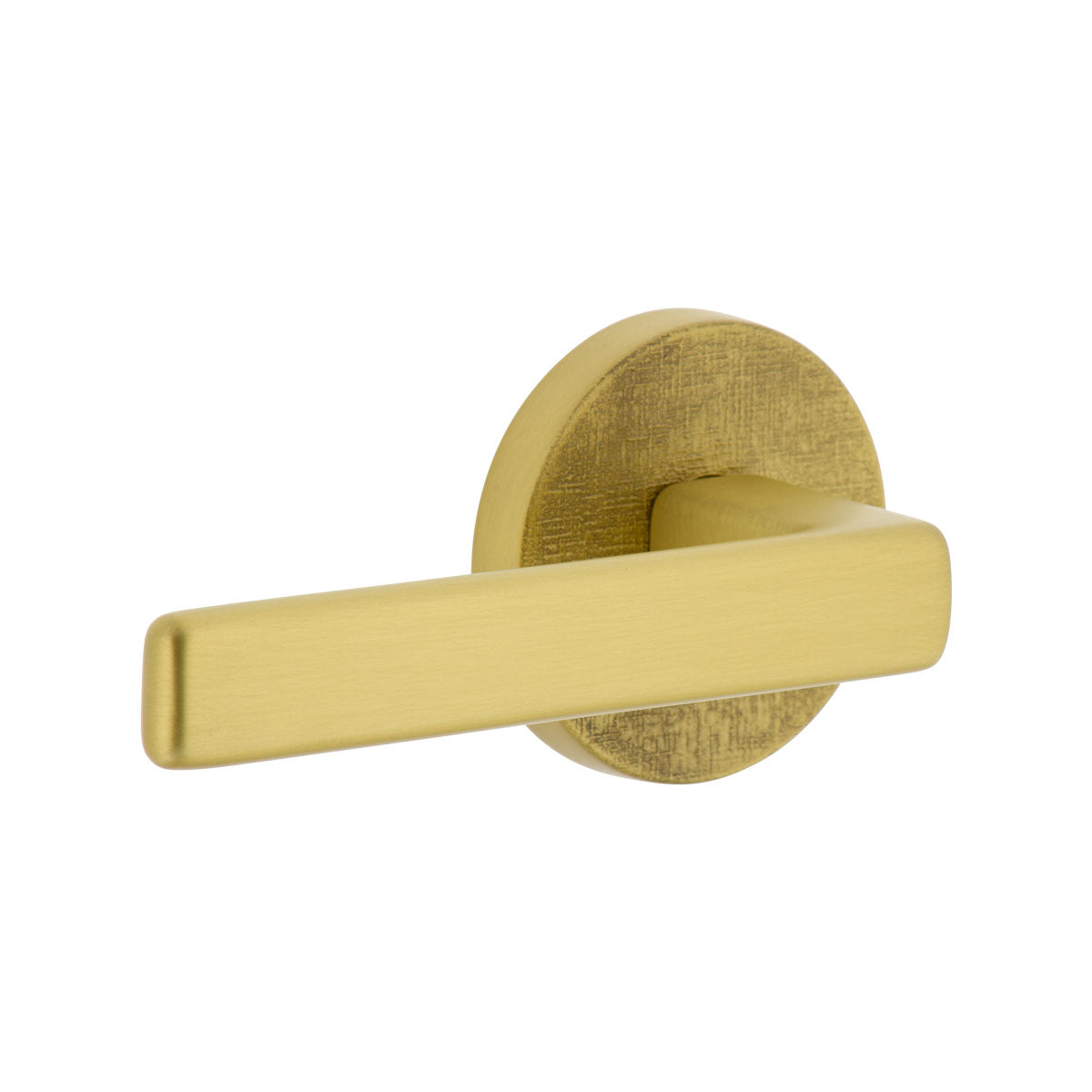 Circolo Linen Rosette with Lusso Lever in Satin Brass