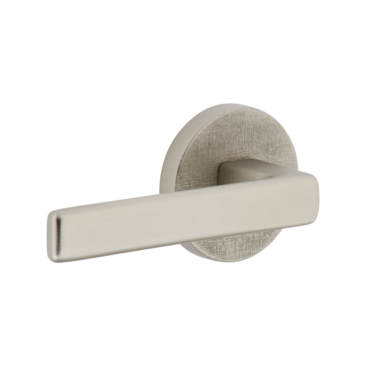 Circolo Linen Rosette with Lusso Lever in Satin Nickel