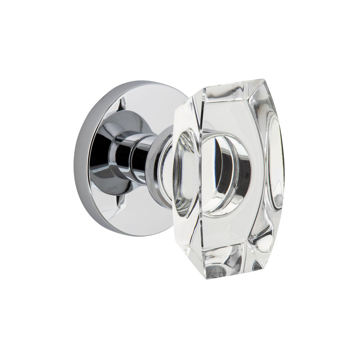 Circolo Rosette with Stella Crystal Knob in Bright Chrome