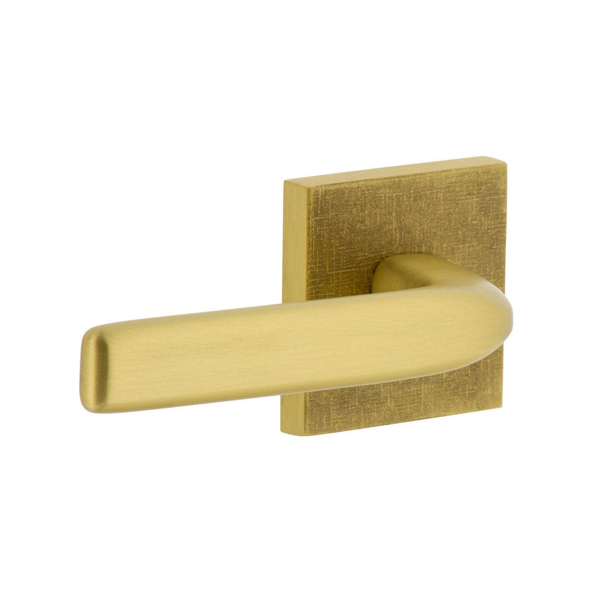 Quadrato Linen Rosette with Bella Lever in Satin Brass