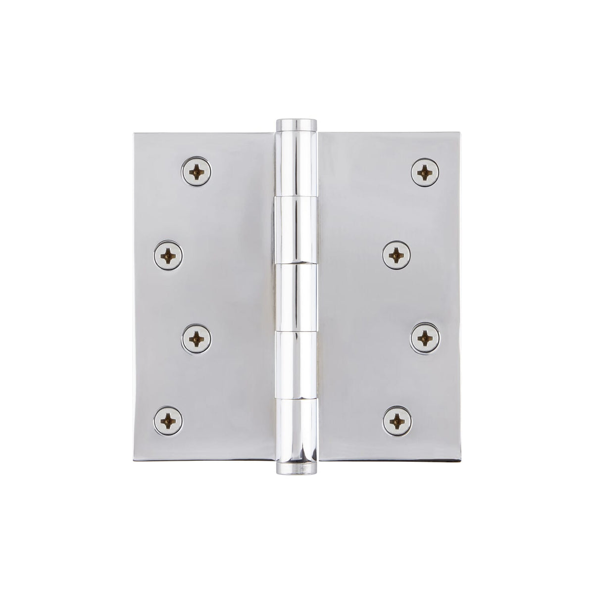 4&quot; Button Tip Residential Hinge with Square Corners in Bright Chrome